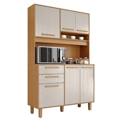 Armário de Cozinha Kit Prime 120 6 Portas 2 Gavetas MDP 120CM Cinamomo Zanzini