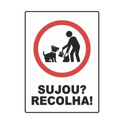 Adesivo Sinalização Recolha Cocô Cão Pet Vinil 20x15cm Teu Adesivo