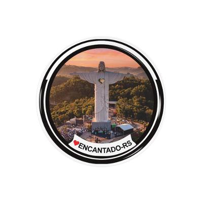 Adesivo Turístico Resinado Encantado RS Acabamento 3D 6,3 X 6,3 cm Preto