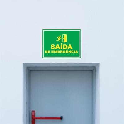 Adesivo Sinalização Emergência Vinil Brilho 20x15cm Teu Adesivo
