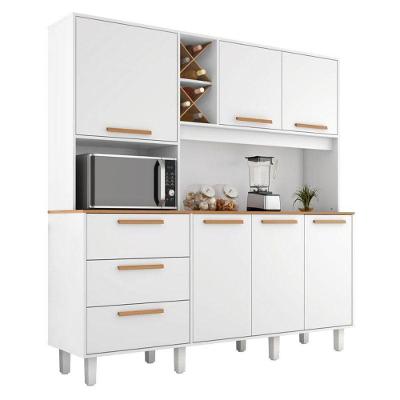 Armário de Cozinha Kit Max 6 Portas 3 Gavetas MDF 181CM Branco