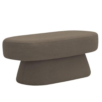 Banco Orgânico Liz 102cm Bouclé Poliéster Marrom Nexta Casa