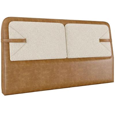 Cabeceira Casal 140cm Mizi no Box MDF Corino Caramelo Nexta Casa