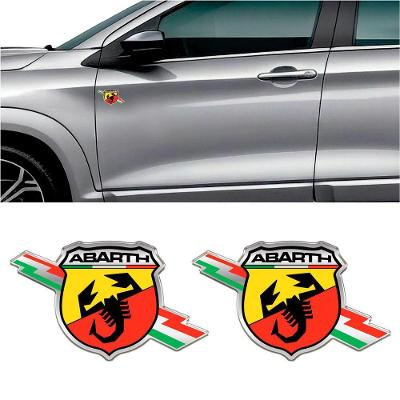 Adesivo Abarth Cromado Resinado Automotivo 2 Unidades Teu Adesivo