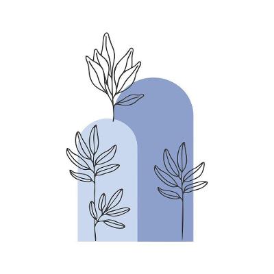 Adesivo Decorativo Folhagem Azul em Vinil 64,9x95cm Teu Adesivo
