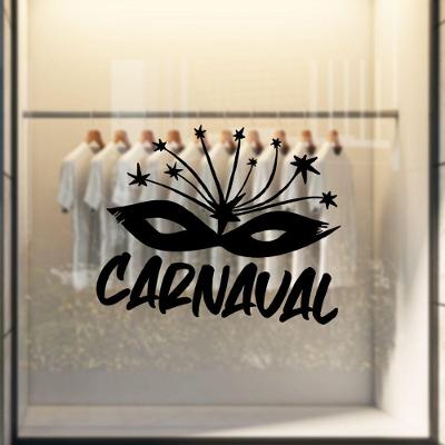 Adesivo Decorativo para Vitrine Carnaval em Vinil 90 X 71,5cm Preto