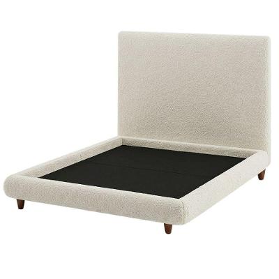 Cama Queen Nami com Cabeceira Parise Bouclé Off White Nexta Casa