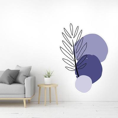 Adesivo Decorativo Folha Roxa Parede Boho Minimalista 66,6x95cm Teu Adesivo