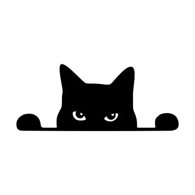 Adesivo Gatinho Preto Espiando Vinil Recortado 17x7cm Teu Adesivo