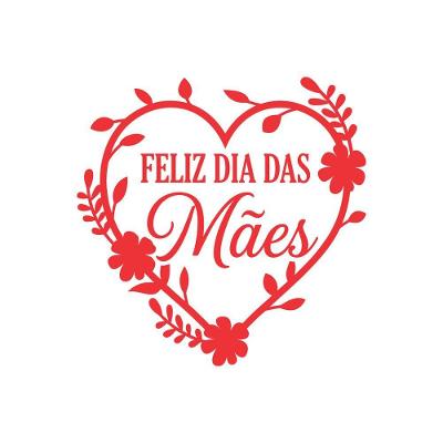 Adesivo Parede Feliz Dia das Mães Vinil 95x95cm Vermelho Teu Adesivo