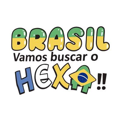 Adesivo Parede Brasil Vamos Buscar Hexa Vinil Colorido Teu Adesivo