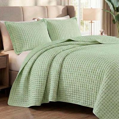 Colcha Cobre Leito Encanto King 3 Peças 100% Poliéster Verde