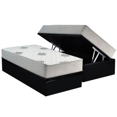 Kit Cama Box Baú Solteiro Colchão Ortopédico D28 88x188CM Preto a Costa Rica