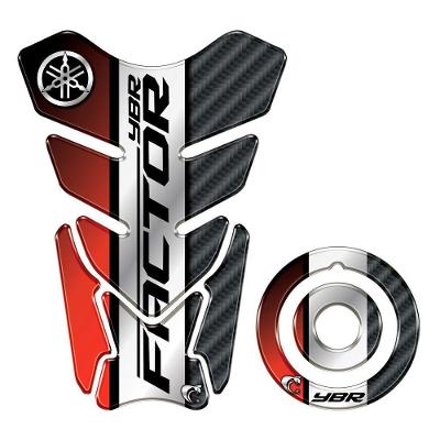 Kit Protetor Tanque Bocal Vermelho Carbon Yamaha YBR Factor Resinado
