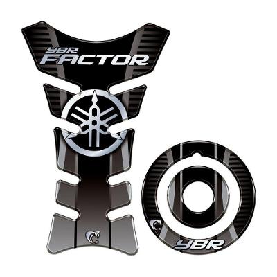 Kit Protetor Tanque Bocal Cinza YBR Factor 125 150 Resinado Teu Adesivo