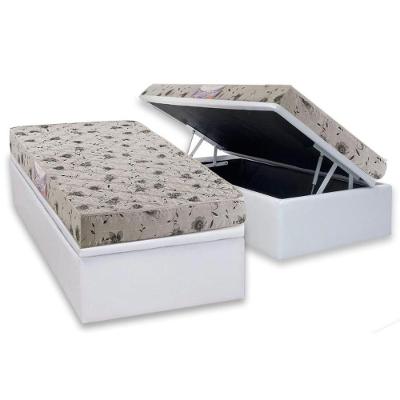 Kit Cama Box Baú Solteiro Sueño Colchão Espuma D26 Branco Herval