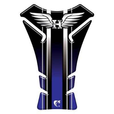 Adesivo Protetor de Tanque Moto Resinado 3D Azul Resistente UV