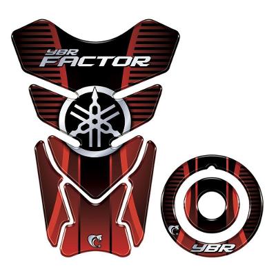 Kit Protetor Tanque Bocal Vermelho YBR Factor 125 150 Resinado