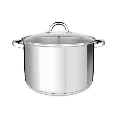 Caldeirão Riviera 28CM Aço Inox Tampa de Vidro 11L Indução Jomafe