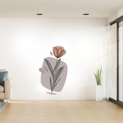 Adesivo de Parede Flor Minimalista 53x90cm Preto Teu Adesivo