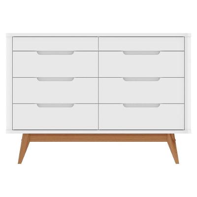 Cômoda Vicenza 8 Gavetas MDF Puxador Cava Branco Casa D Móveis