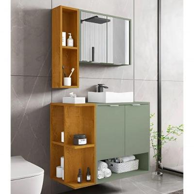 Conjunto para Banheiro Ibiza 2 Portas Nichos MDP 48CM Pistache Ravilar