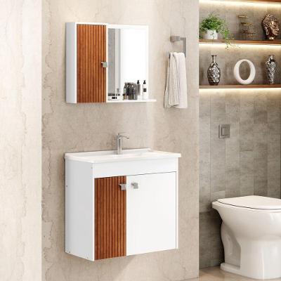 Conjunto para Banheiro Munique Gabinete Cuba MDF Branco Ravilar