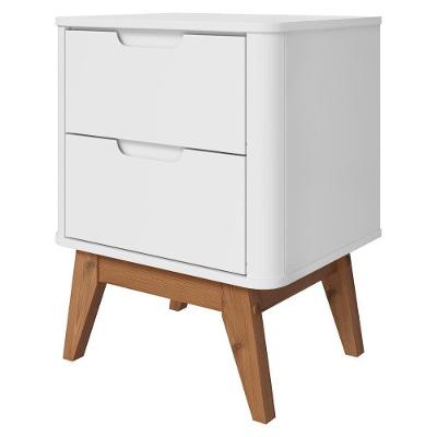 Mesa de Cabeceira Vicenza 2 Gavetas MDP Branco Casa D Móveis