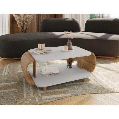 Mesa de Centro Floripa Redonda MDP Madeira 92CM Off White Cinamomo Ravilar