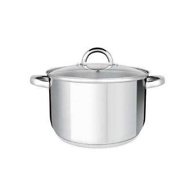 Caldeirão Riviera 24CM Aço Inox Tampa de Vidro 7L Indução Jomafe