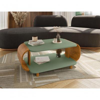 Mesa de Centro Floripa Redonda MDP Madeira 92CM Pistache Naturale Ravilar