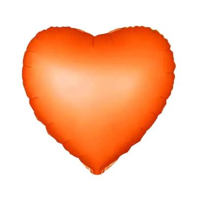 Balão Metalizado Coração Neon 18 Pol Laranja Neon