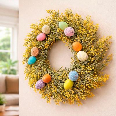 Guirlanda Decorativa de Ovos Artificiais Páscoa 30cm Amarelo