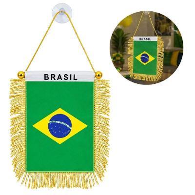 Bandeirinha Decorativa do Brasil com Ventosa Verde Extra Festas
