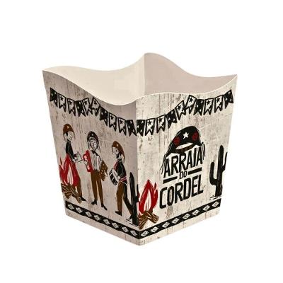 Cachepot de Papel Festa Junina Arraiá Cordel 8 Unidades Cromus