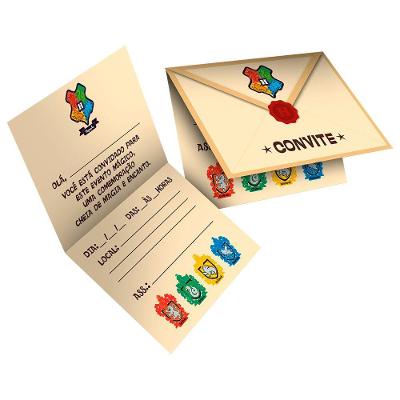 Convite de Aniversário Harry Potter Kids Papel Offset 8 Unidades Festcolor