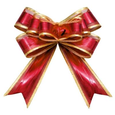 Kit 10 Laços Decorativos Mágicos Metalizados Bordas Douradas Vermelho Extra Festas