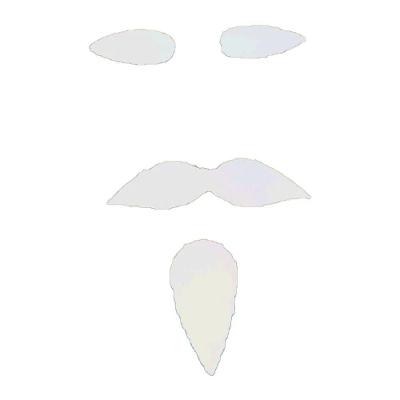 Barba Bigode e Sobrancelhas Postiças para Fantasias Branco Extra Festas