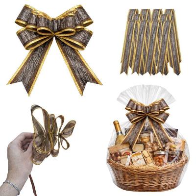 Kit 10 Laços Mágicos Prontos Textura Madeira Marrom Extra Festas