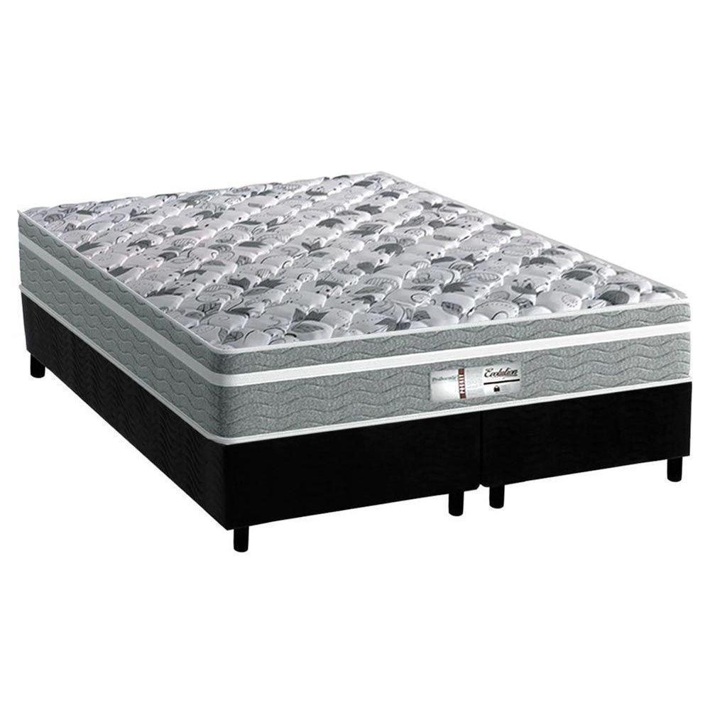 Cama Box King: Colchão Molas Ensacadas Probel Masterpocket Evolution + Base Crc Suede Black(193X203) - 1
