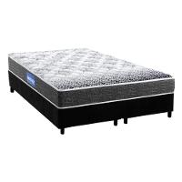 Cama Box King: Colchão Espuma Probel Guarda Costas Super Resistente + Base CRC Suede Black(193x203) - 1