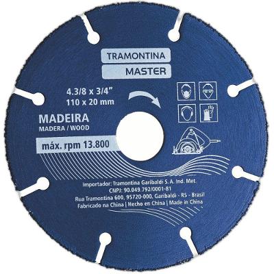 Disco de Corte para Madeira 4.3-8'' 13800 RPM Master Tramontina