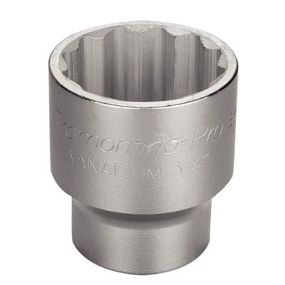 Soquete Estriado 3-4 46MM Aço Cromo Vanádio Hyper Drive Prata Tramontina PRO