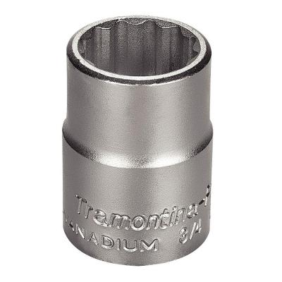 Soquete Estriado 24MM 3-4 Hyper Drive Perfil com Cantos Arredondados Aço Cromo Vanádio Tramontina