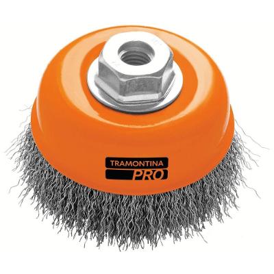 Escova Tipo Copo Arame Ondulado 4'' M14 0,3 mm Tramontina PRO