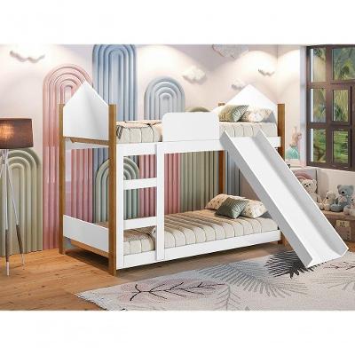 Beliche Infantil Magia com Escorregador MDF-MDP Branco Grenat Gabrielli Móveis