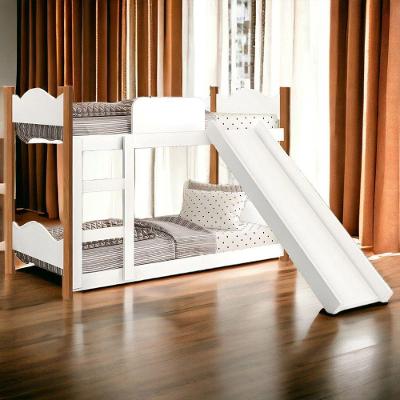 Beliche Encanto com Escorregador e 02 Colchões MDF Branco e Nature