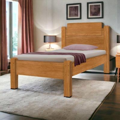 Cama Solteiro Paris Nature com Colchão MDF Marrom Gabrielli Móveis