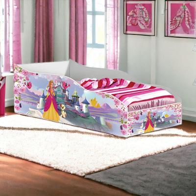 Cama Infantil Racer Solteiro Castelo MDF Rosa Gabrielli Móveis