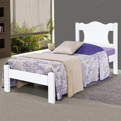 Cama Solteiro Munique com Colchão Estrutura MDF Branco Fosco Gabrielli